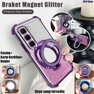 Casing Hp Untuk OPPO Reno 13F 5 4F F9 F11 F7 Pro 4G 5G Phone Case Glitter Holder Softcase Cover Kesi
