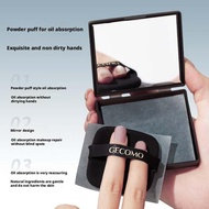 Gecomo Set Face Oil Blotting Paper With Mirror Powder Puff Portable Oil-removing Paper W7n0