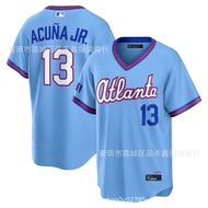 Children's Clothing City Light Blue Atlanta Warriors Jersey No. 13 Acuna jr. Fan Version Baseball Un
