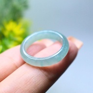 Blue Jade Ring Glass Texture Beautiful Clear size 53-54 mm.
