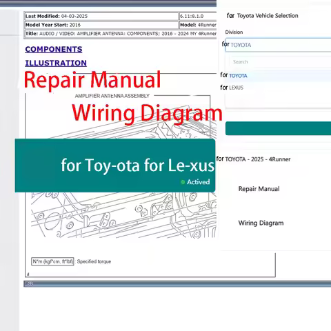 Repair Manual Wiring Diagram for Toyota for Lexus Car Repair Software Support Print and Download Wir