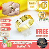 Cincin Cartier Rings Emas 916 Emas Original Emas Tulen Emas Murah Emas Bajet Fast Delivery [Ready St