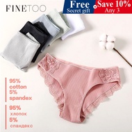 FINETOO Celana Dalam Wanita Low Rise Underwear Bahan Katun Lembut Breathable Untuk Wanita