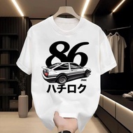 T-SHIRT INITIAL D AE86 Kaos Anime Jepang Kolaborasi Initial D Motif Mobil Legendaris AE86 Pria Wanit