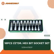 18PCS 1/2″DR. HEX BIT SOCKET SET S09H4118SP