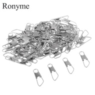 Ronyme 100Pcs Fishing Interlock Snap Safety Snap Fishing Swivels Snap 1.4x0.5cm