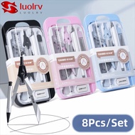 LUOLRV Ruler Compass Set, Measuring Ruler Multi-Function Drawing Stationery, Portable Protractor Str