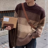 Autumn and Winter Mens New High-grade Imitation Ermine Wool Retro-graded Sweater Casual with A Full-
