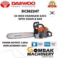 DAEWOO DCS6224T 24” Heavy Duty Gasoline Chainsaw 62CC -Original Chain -6 Months Warranty