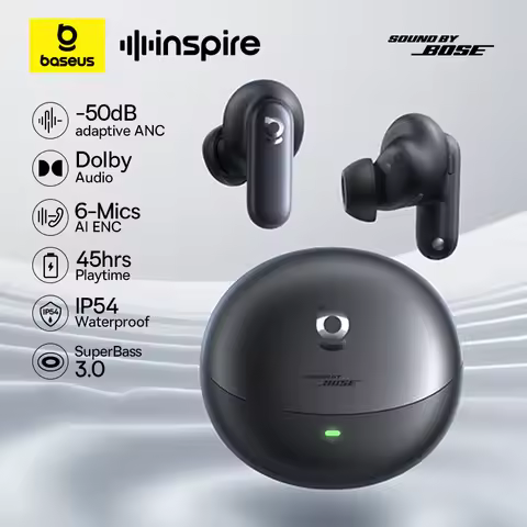Baseus Inspire XP1 -50dB Adaptive ANC Wireless Earbuds Bluetooth 6.1 Dolby Audio 6 Mic ENC Wireless 