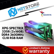 ADATA XPG SPECTRIX D60G DDR4 3600MHz 32GB (16GB X 2) RGB GAMING RAM