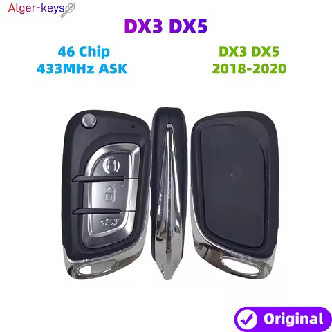 Alger-keys OEM Original Remote Control for 2018-2020 DX3 DX5 Flip Remote 3 Bttuons 433Mhz ASK 46 Chi