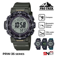 CASIO PROTREK PRW-35Y Original Men Outdoor Watch Tough Solar Triple Sensor Multi Band 6 100M Water R