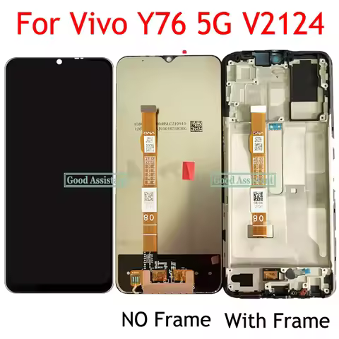 Black Repair 6.58 " For Vivo Y76 5G V2124 LCD Display Touch Screen Digitizer Assembly Replacement / 