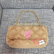 Boutique Quality Woven Flap Bag Handbag C-VINTAGE