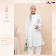 TUNIK TERBARU INSPIRE NIBRAS ITU 080 BAHAN AIRFLOW TUNIK PANJANG TUNIK PUTIH TUNIC REMAJA TUNIC KERJ