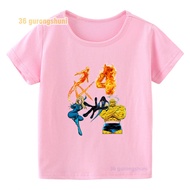 Children T Shirt For girls clothing baby pink Clothes The Fantastic Four First Steps birthday 2 3 4 