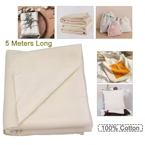 Muslin Fabric/Textile Unbleached - Draping Fabric - Natural 5m Medium Weight 100% Cotton 63in. Wide 
