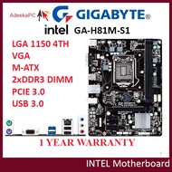 Used GIGABYTE H81M-S1 Desktop Motherboard DDR3 16G Intel Socket LGA1150 H81 4TH GEN