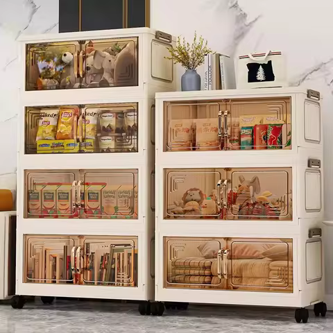 45/55/65cm Length Multifunction Folding Storage Cabinet Sundries Cabinet Large Capacity Dustproof Wa