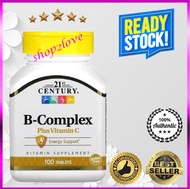 21st Century B Complex Plus Vitamin C 100 Tablets - Energy Support