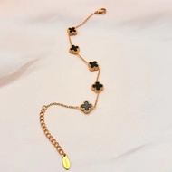 Gelang 5 Clover Titanium / gelang titanium wanita dewasa / gelang titanium wanita / gelang titanium 