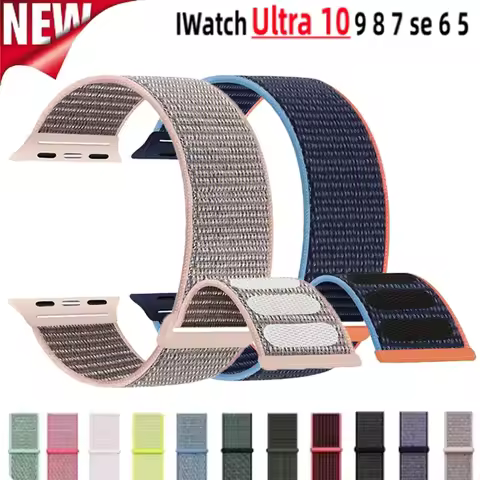 Nylon Sport Strap For Apple Watch Band 49mm For Nike Loop Bracelet iWatch S10 9 8 7 6 5 4 3 se2 Ultr