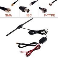 Car Digital TV Tuner DVBT ISDB Radio FM Antenna Amplifier SMA IEC F Type Connector Plug for Car Dash DVD Head Unit