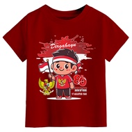 KAOS ATASAN BAJU ANAK LAKI-LAKI LENGAN PENDEK 17 AGUSTUS HUT RI KE80 UKURAN S-XXL D&C KIDS DTF-1780