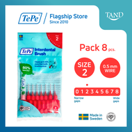 แปรงซอกฟัน รุ่นออริจินอล ขนนุ่ม ขนาดหัวแปรง 0-6 (ISO) (แพ็ค 8 ชิ้น) TePe® Interdental Brush Original