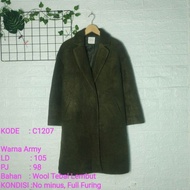 Coat Long Coat Wool Winter Preloved 039