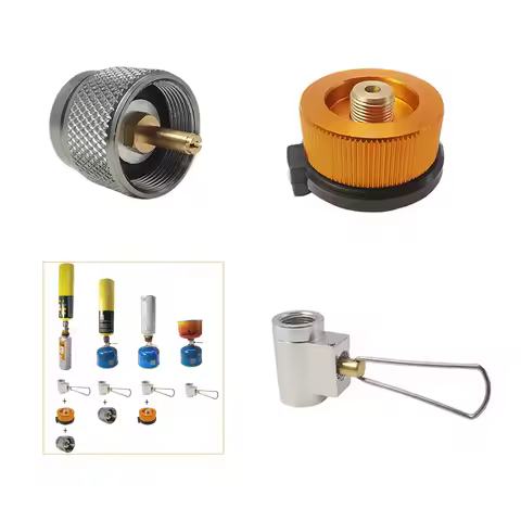 1Pc Camping Stove Adapter Converter Butane Canister Adapter Refill Adapter EN417 Lindal Valve Canist