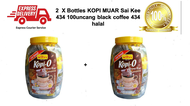 2x Bottles KOPI MUAR Sai Kee 434 100 sachets black coffee 434 halal