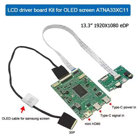 LCD driver board kit for samsung 13.3" OLED screen ATNA33XC11-0 ANTA33XC21-0 30Pin eDP 1920x1080