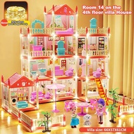 Girls' Play House Big House Toy House 3D Princess Castle Villa With Lights