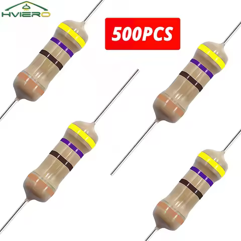 500Pcs 470 Ohm Resistors 1/4W Cylinder for DC 12V LEDs High-power 470R 5% Carbon Films Resistor Dire