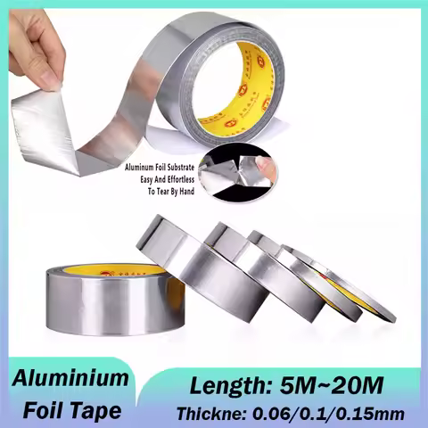 1Pcs Aluminium Foil Tape Silver Heat Resistant Leakproof Adhesives Patching Repair Self Adhesive Duc
