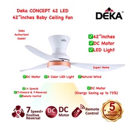 Deka Fan CONCEPT 42 LED (White) 42 inch 3 Blades DC Motor Ceiling Fan with Remote Control ((3 Color LED Light))