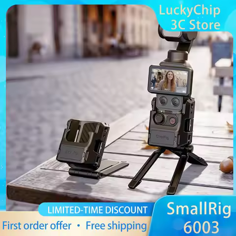 SmallRig 6003 for DJI Osmo Pocket 4 Multifunctional Cage with Magnetic Mount Arca-Swiss Plate for Ar