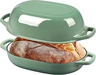 EDGING CASTING Enameled Cast Iron Oval Dutch Oven Pot with Lid, Dutch Oven for Sourdough Bread Bakin