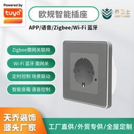 歐規插座塗鴉zigbee86型wifiapp語音按鍵控制智能10a牆壁插座