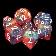 Crimson Aurora Dice Set of 7 | For DnD D&D MTG RPG TRPG Board Game Tarot Cards Magic