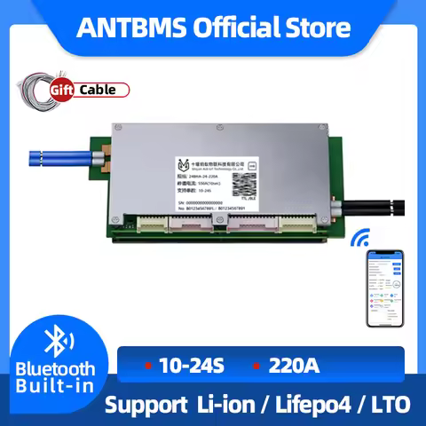 10S-24S ANT smart BMS 16S 20S 22S 23S 220A Peak 550A Support Software APP Bluetooth LiFePo4 Li-ion L