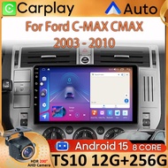 Android 15 For Ford Kuga MK1 2008-2012 For Ford C-MAX CMAX 2003-2010 Car Radio GPS 2k Screen Carplay
