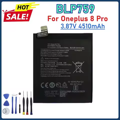 4510mAh BLP759 Replacement Battery for Oneplus 8 Pro One Plus 8pro High Capacity OnePlus Mobile Phon