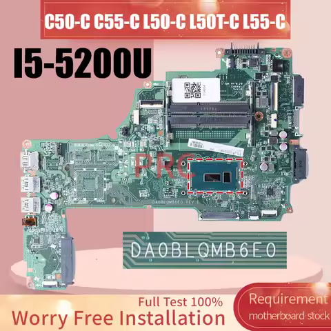 DA0BLQMB6E0 For TOSHIBA C50-C C55-C L50-C L50T-C L55-C Laptop Motherboard SR23Y I5-5200U Notebook Ma