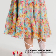 Boho chiffon skirt กระโปรงดอกไม้ give.me.museums ยาวกำลังดี พริ้วเล่นกับลม มีซับใน ไม่โป๊