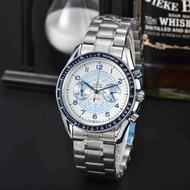 Omega yy Speedmaster Series Manual Mechanical Movement 50m Waterproof Men's Watch Rui Watch 43mm Silver Dial Fashion Trendy Wrist Watch