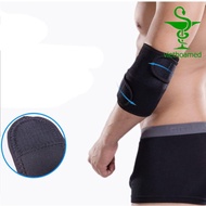 Elastic bandage protects elbows from injury.