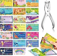 500 Pcs Behavior Punch Cards with Hole Puncher for Kids Reward Chart for Kids Loyalty Cards for Clas